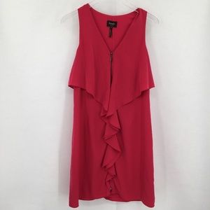 Laundry zipper ruffle front shift dress pink 10